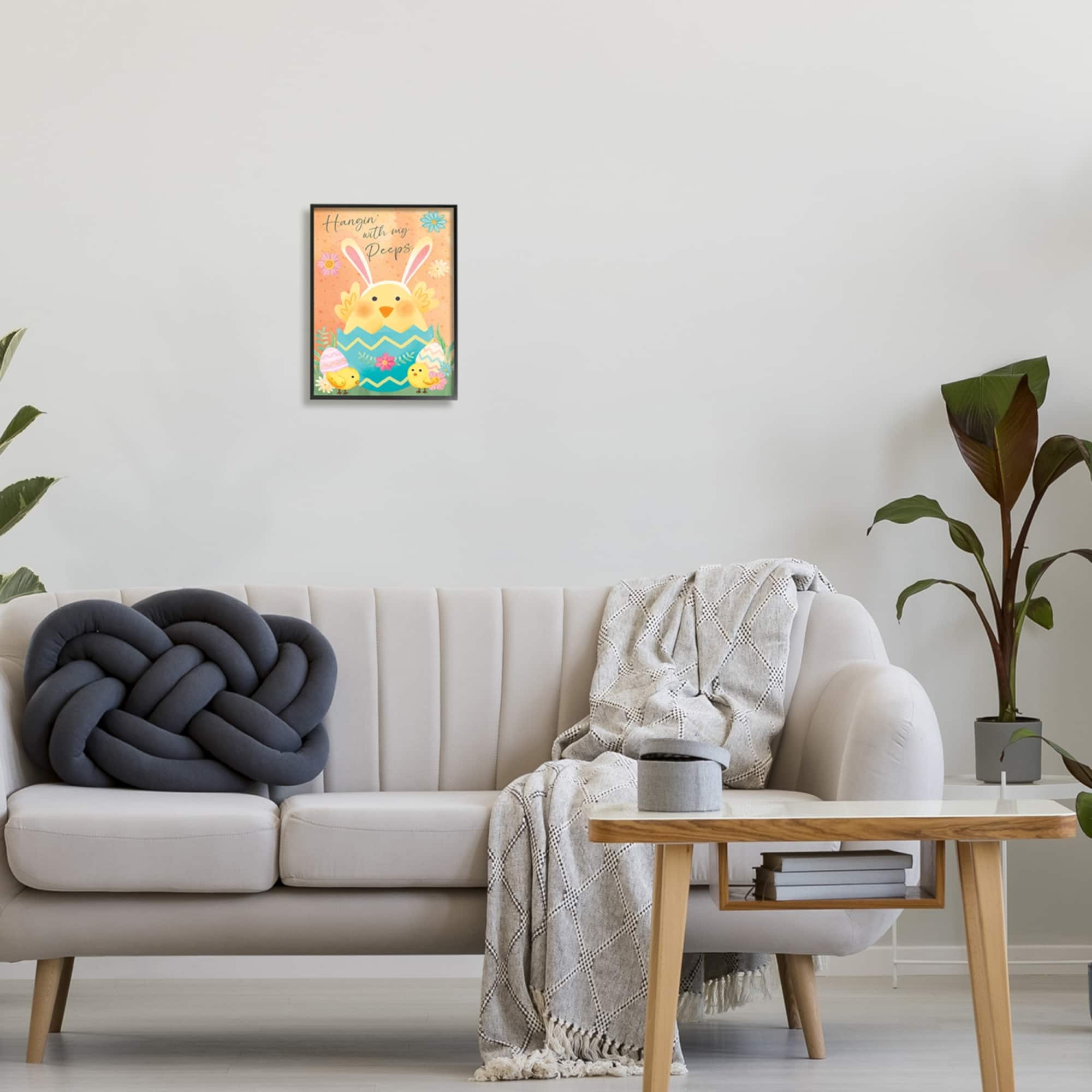 Stupell Industries Hangin' With My Peeps Easter Egg Chicks Framed Giclee Art